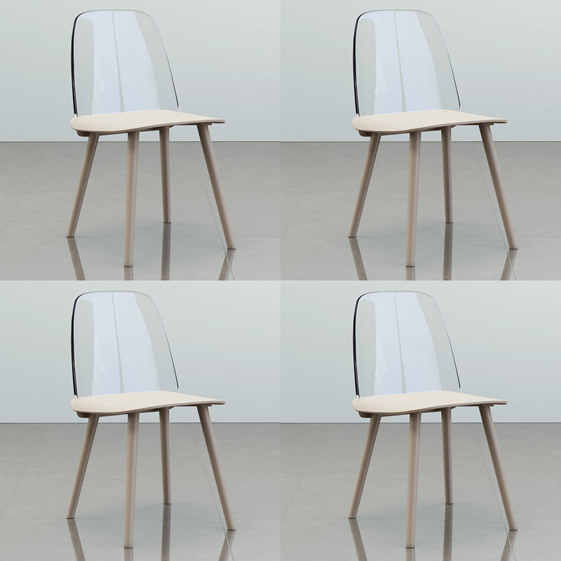 Nordic Style Plastic Dining Room Chair Armless Dining Chairs for Home Use Grey 4 Piece Set Clearhalo ' kitchen&dining_furn' 'Dining Chairs' 'Dining Tables & Seating' 'dining_chair' 'furn' 'furn_dining_chair' 'Furniture' 'furniture_dining_chair' 'Kitchen & Dining Furniture' 'kitchen' 3540337