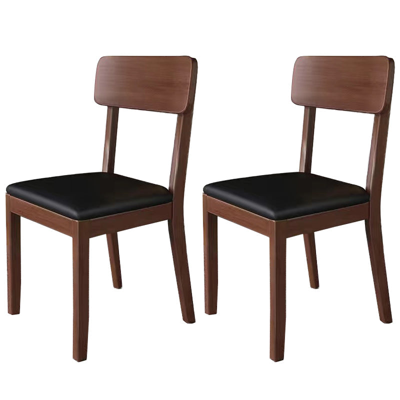 Traditional Dining Chair 16.5'' Wide Open Back Chair with 4 Legs for Home Use Black 2 Piece Set Walnut Clearhalo ' kitchen&dining_furn' 'Dining Chairs' 'Dining Tables & Seating' 'dining_chair' 'furn' 'furn_dining_chair' 'Furniture' 'furniture_dining_chair' 'Kitchen & Dining Furniture' 'kitchen' 3540407