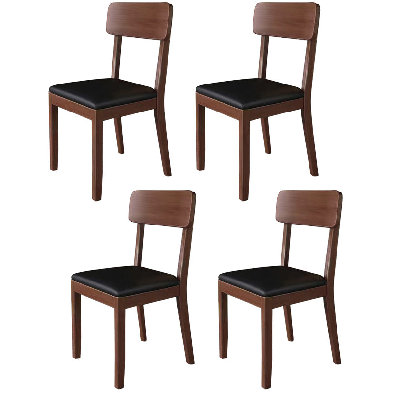 Traditional Dining Chair 16.5'' Wide Open Back Chair with 4 Legs for Home Use Black 4 Piece Set Walnut Clearhalo ' kitchen&dining_furn' 'Dining Chairs' 'Dining Tables & Seating' 'dining_chair' 'furn' 'furn_dining_chair' 'Furniture' 'furniture_dining_chair' 'Kitchen & Dining Furniture' 'kitchen' 3540408