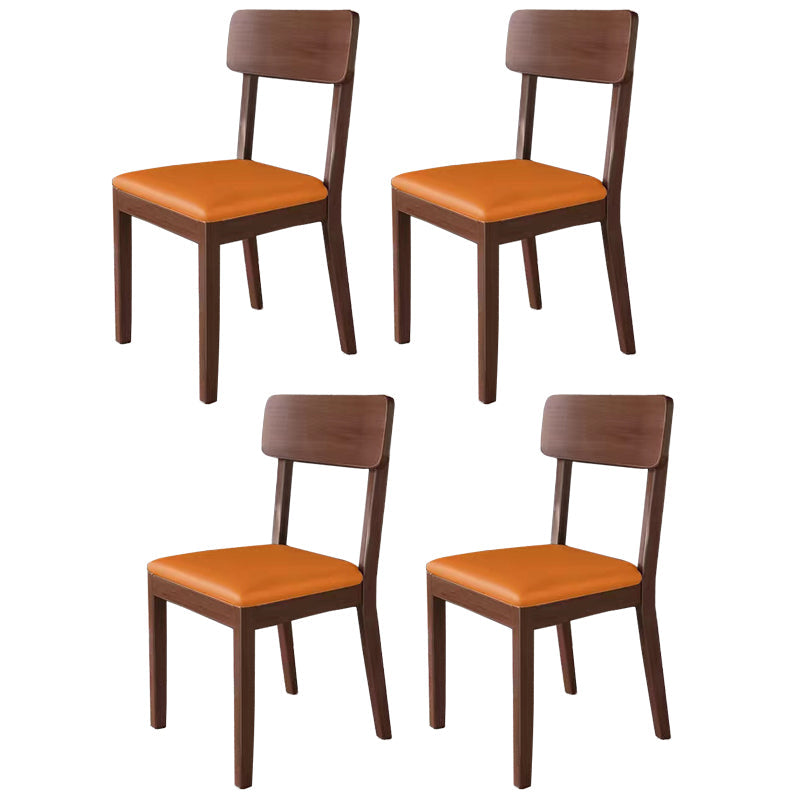 Traditional Dining Chair 16.5'' Wide Open Back Chair with 4 Legs for Home Use Orange 4 Piece Set Walnut Clearhalo ' kitchen&dining_furn' 'Dining Chairs' 'Dining Tables & Seating' 'dining_chair' 'furn' 'furn_dining_chair' 'Furniture' 'furniture_dining_chair' 'Kitchen & Dining Furniture' 'kitchen' 3540414