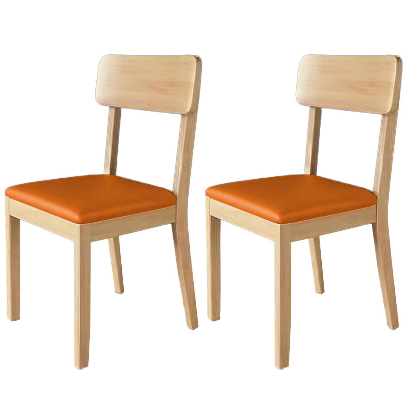 Traditional Dining Chair 16.5'' Wide Open Back Chair with 4 Legs for Home Use Orange 2 Piece Set Natural Wood Clearhalo ' kitchen&dining_furn' 'Dining Chairs' 'Dining Tables & Seating' 'dining_chair' 'furn' 'furn_dining_chair' 'Furniture' 'furniture_dining_chair' 'Kitchen & Dining Furniture' 'kitchen' 3540419