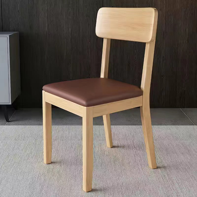 Traditional Dining Chair 16.5'' Wide Open Back Chair with 4 Legs for Home Use Brown 1 Piece Natural Wood Clearhalo ' kitchen&dining_furn' 'Dining Chairs' 'Dining Tables & Seating' 'dining_chair' 'furn' 'furn_dining_chair' 'Furniture' 'furniture_dining_chair' 'Kitchen & Dining Furniture' 'kitchen' 3540426