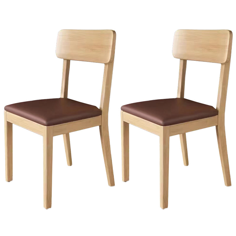 Traditional Dining Chair 16.5'' Wide Open Back Chair with 4 Legs for Home Use Brown 2 Piece Set Natural Wood Clearhalo ' kitchen&dining_furn' 'Dining Chairs' 'Dining Tables & Seating' 'dining_chair' 'furn' 'furn_dining_chair' 'Furniture' 'furniture_dining_chair' 'Kitchen & Dining Furniture' 'kitchen' 3540427