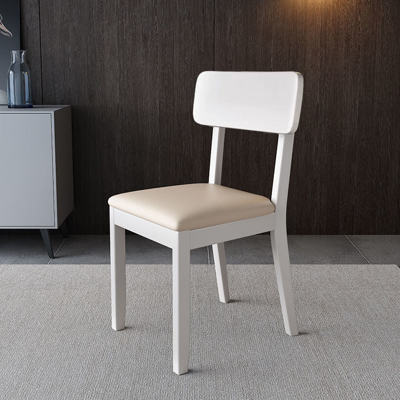 Traditional Dining Chair 16.5'' Wide Open Back Chair with 4 Legs for Home Use White 1 Piece White Clearhalo ' kitchen&dining_furn' 'Dining Chairs' 'Dining Tables & Seating' 'dining_chair' 'furn' 'furn_dining_chair' 'Furniture' 'furniture_dining_chair' 'Kitchen & Dining Furniture' 'kitchen' 3540429