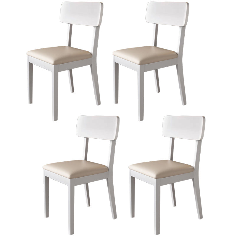 Traditional Dining Chair 16.5'' Wide Open Back Chair with 4 Legs for Home Use White 4 Piece Set White Clearhalo ' kitchen&dining_furn' 'Dining Chairs' 'Dining Tables & Seating' 'dining_chair' 'furn' 'furn_dining_chair' 'Furniture' 'furniture_dining_chair' 'Kitchen & Dining Furniture' 'kitchen' 3540431
