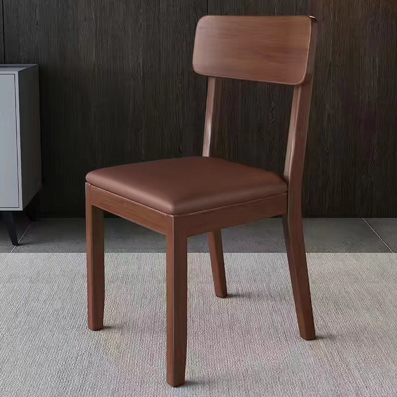 Traditional Dining Chair 16.5'' Wide Open Back Chair with 4 Legs for Home Use Brown 1 Piece Walnut Clearhalo ' kitchen&dining_furn' 'Dining Chairs' 'Dining Tables & Seating' 'dining_chair' 'furn' 'furn_dining_chair' 'Furniture' 'furniture_dining_chair' 'Kitchen & Dining Furniture' 'kitchen' 3540432