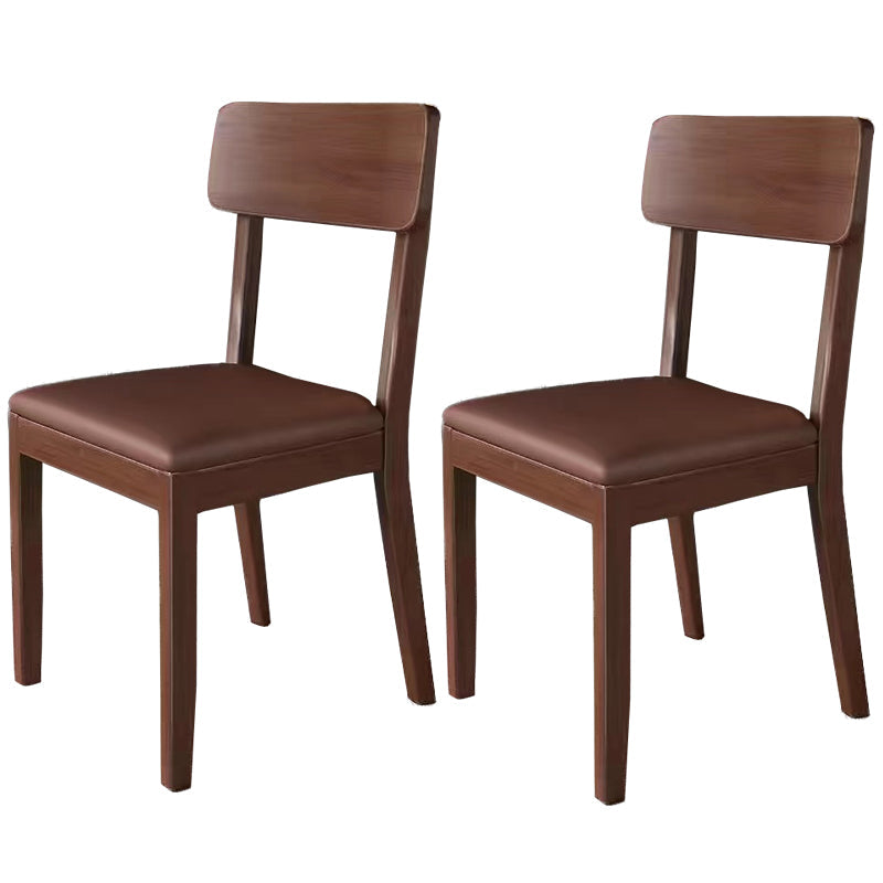 Traditional Dining Chair 16.5'' Wide Open Back Chair with 4 Legs for Home Use Brown 2 Piece Set Walnut Clearhalo ' kitchen&dining_furn' 'Dining Chairs' 'Dining Tables & Seating' 'dining_chair' 'furn' 'furn_dining_chair' 'Furniture' 'furniture_dining_chair' 'Kitchen & Dining Furniture' 'kitchen' 3540433