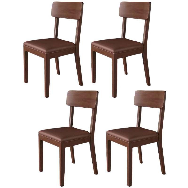 Traditional Dining Chair 16.5'' Wide Open Back Chair with 4 Legs for Home Use Brown 4 Piece Set Walnut Clearhalo ' kitchen&dining_furn' 'Dining Chairs' 'Dining Tables & Seating' 'dining_chair' 'furn' 'furn_dining_chair' 'Furniture' 'furniture_dining_chair' 'Kitchen & Dining Furniture' 'kitchen' 3540434