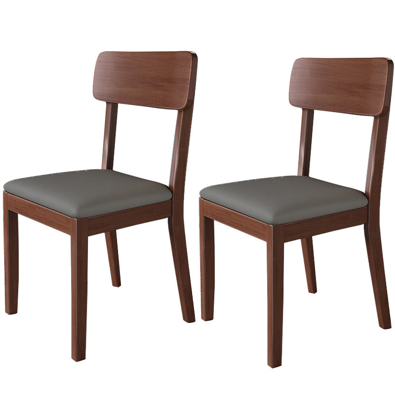 Traditional Dining Chair 16.5'' Wide Open Back Chair with 4 Legs for Home Use Grey 2 Piece Set Walnut Clearhalo ' kitchen&dining_furn' 'Dining Chairs' 'Dining Tables & Seating' 'dining_chair' 'furn' 'furn_dining_chair' 'Furniture' 'furniture_dining_chair' 'Kitchen & Dining Furniture' 'kitchen' 3540436