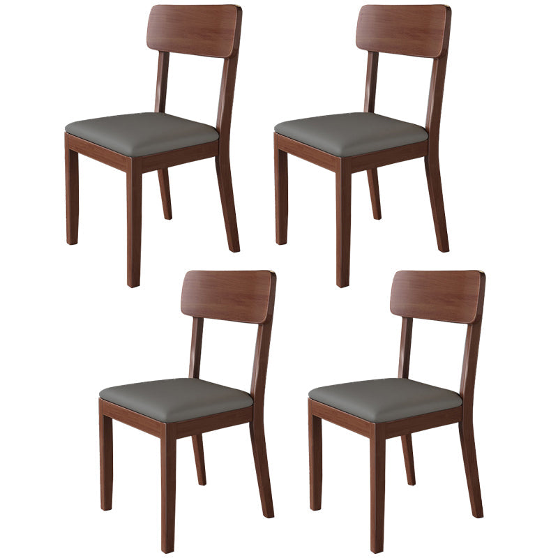 Traditional Dining Chair 16.5'' Wide Open Back Chair with 4 Legs for Home Use Grey 4 Piece Set Walnut Clearhalo ' kitchen&dining_furn' 'Dining Chairs' 'Dining Tables & Seating' 'dining_chair' 'furn' 'furn_dining_chair' 'Furniture' 'furniture_dining_chair' 'Kitchen & Dining Furniture' 'kitchen' 3540437