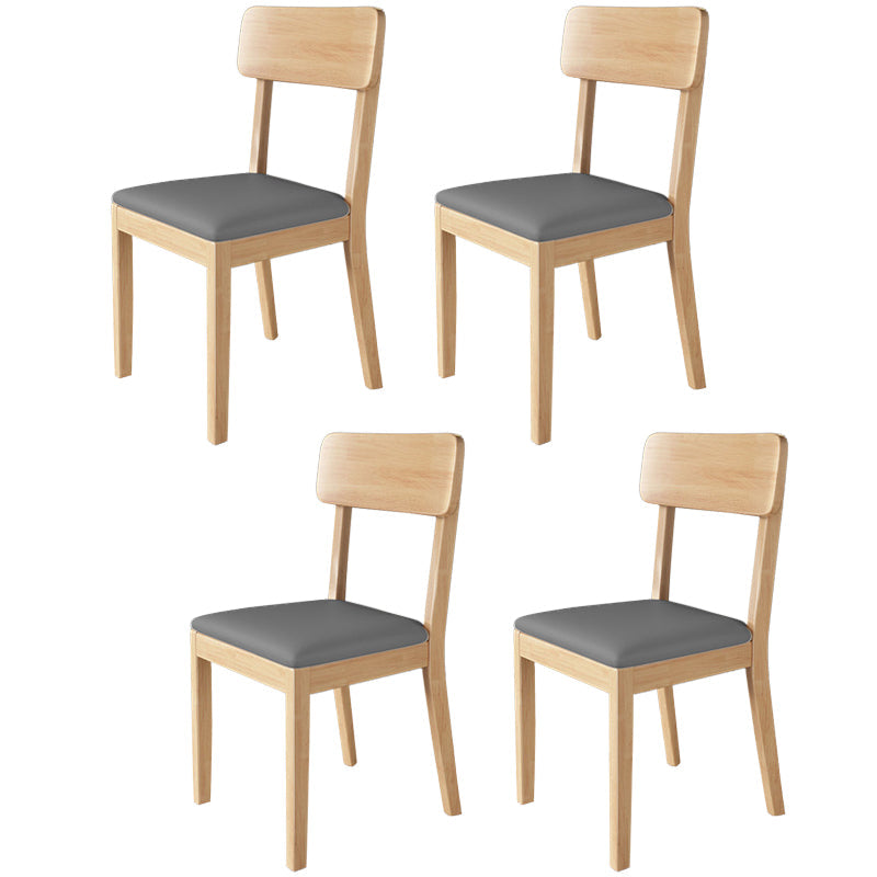 Traditional Dining Chair 16.5'' Wide Open Back Chair with 4 Legs for Home Use Grey 4 Piece Set Natural Wood Clearhalo ' kitchen&dining_furn' 'Dining Chairs' 'Dining Tables & Seating' 'dining_chair' 'furn' 'furn_dining_chair' 'Furniture' 'furniture_dining_chair' 'Kitchen & Dining Furniture' 'kitchen' 3540440