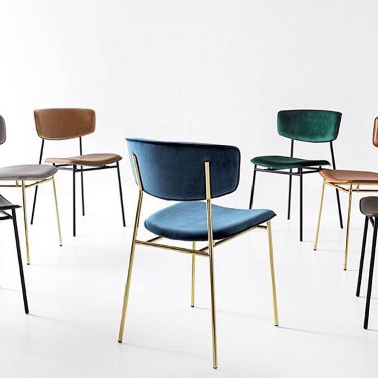 Leather Contemporary Restaurant Side Chair Open Dark Color Dining Chair Clearhalo ' kitchen&dining_furn' 'Dining Chairs' 'Dining Tables & Seating' 'dining_chair' 'furn' 'furn_dining_chair' 'Furniture' 'furniture_dining_chair' 'Kitchen & Dining Furniture' 'kitchen' 3540447