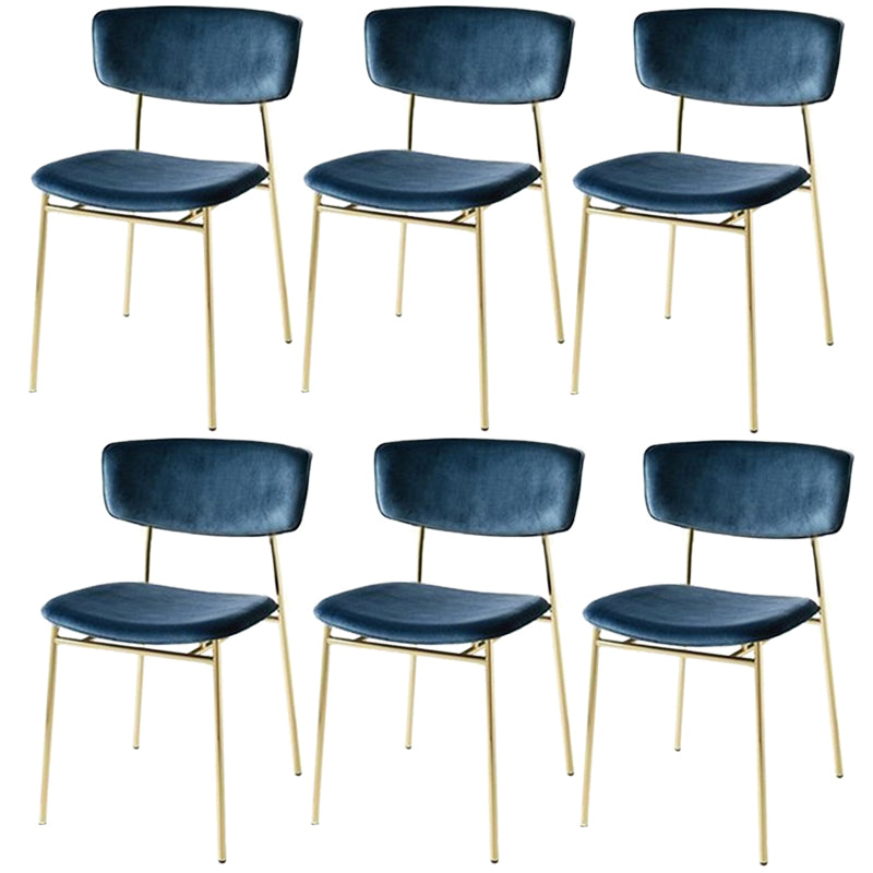 Leather Contemporary Restaurant Side Chair Open Dark Color Dining Chair Royal Blue Cotton 6 Piece Set Clearhalo ' kitchen&dining_furn' 'Dining Chairs' 'Dining Tables & Seating' 'dining_chair' 'furn' 'furn_dining_chair' 'Furniture' 'furniture_dining_chair' 'Kitchen & Dining Furniture' 'kitchen' 3540452