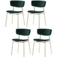 Leather Contemporary Restaurant Side Chair Open Dark Color Dining Chair Blackish Green Cotton 4 Piece Set Clearhalo ' kitchen&dining_furn' 'Dining Chairs' 'Dining Tables & Seating' 'dining_chair' 'furn' 'furn_dining_chair' 'Furniture' 'furniture_dining_chair' 'Kitchen & Dining Furniture' 'kitchen' 3540456
