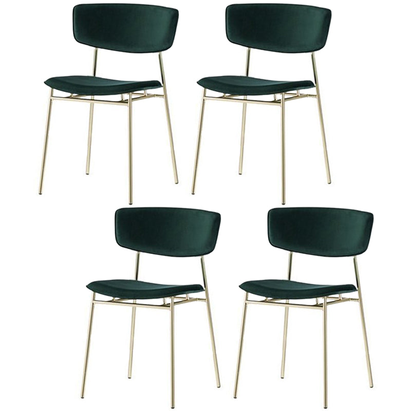 Leather Contemporary Restaurant Side Chair Open Dark Color Dining Chair Blackish Green Cotton 4 Piece Set Clearhalo ' kitchen&dining_furn' 'Dining Chairs' 'Dining Tables & Seating' 'dining_chair' 'furn' 'furn_dining_chair' 'Furniture' 'furniture_dining_chair' 'Kitchen & Dining Furniture' 'kitchen' 3540456