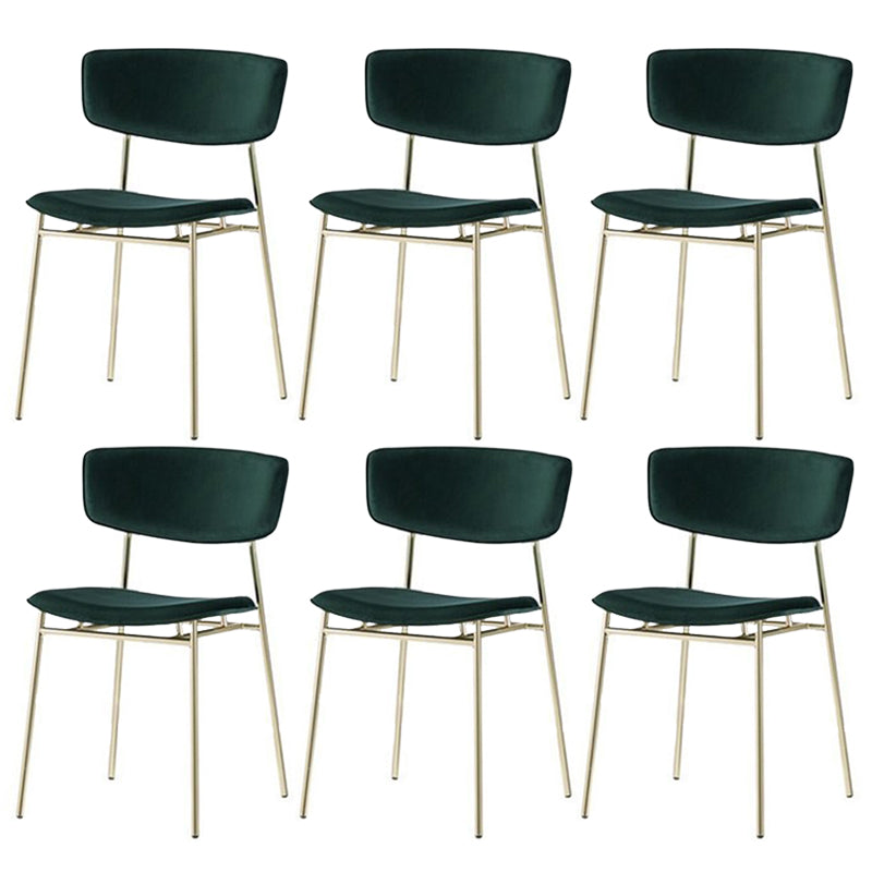 Leather Contemporary Restaurant Side Chair Open Dark Color Dining Chair Blackish Green Cotton 6 Piece Set Clearhalo ' kitchen&dining_furn' 'Dining Chairs' 'Dining Tables & Seating' 'dining_chair' 'furn' 'furn_dining_chair' 'Furniture' 'furniture_dining_chair' 'Kitchen & Dining Furniture' 'kitchen' 3540458