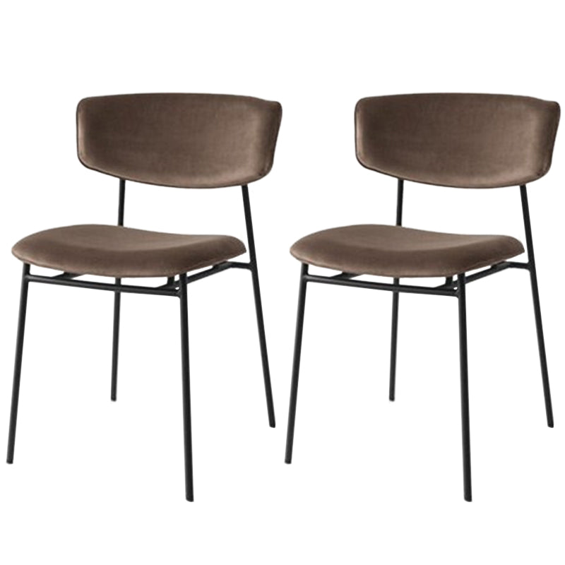 Leather Contemporary Restaurant Side Chair Open Dark Color Dining Chair Coffee Cotton 2 Piece Set Clearhalo ' kitchen&dining_furn' 'Dining Chairs' 'Dining Tables & Seating' 'dining_chair' 'furn' 'furn_dining_chair' 'Furniture' 'furniture_dining_chair' 'Kitchen & Dining Furniture' 'kitchen' 3540459