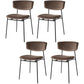 Leather Contemporary Restaurant Side Chair Open Dark Color Dining Chair Coffee Cotton 4 Piece Set Clearhalo ' kitchen&dining_furn' 'Dining Chairs' 'Dining Tables & Seating' 'dining_chair' 'furn' 'furn_dining_chair' 'Furniture' 'furniture_dining_chair' 'Kitchen & Dining Furniture' 'kitchen' 3540461