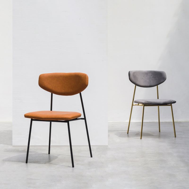 Leather Contemporary Restaurant Side Chair Open Dark Color Dining Chair Clearhalo ' kitchen&dining_furn' 'Dining Chairs' 'Dining Tables & Seating' 'dining_chair' 'furn' 'furn_dining_chair' 'Furniture' 'furniture_dining_chair' 'Kitchen & Dining Furniture' 'kitchen' 3540464