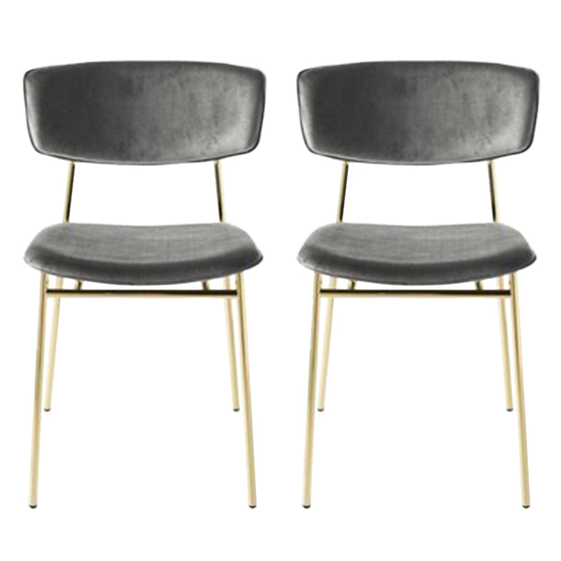 Leather Contemporary Restaurant Side Chair Open Dark Color Dining Chair Grey Cotton 2 Piece Set Clearhalo ' kitchen&dining_furn' 'Dining Chairs' 'Dining Tables & Seating' 'dining_chair' 'furn' 'furn_dining_chair' 'Furniture' 'furniture_dining_chair' 'Kitchen & Dining Furniture' 'kitchen' 3540466