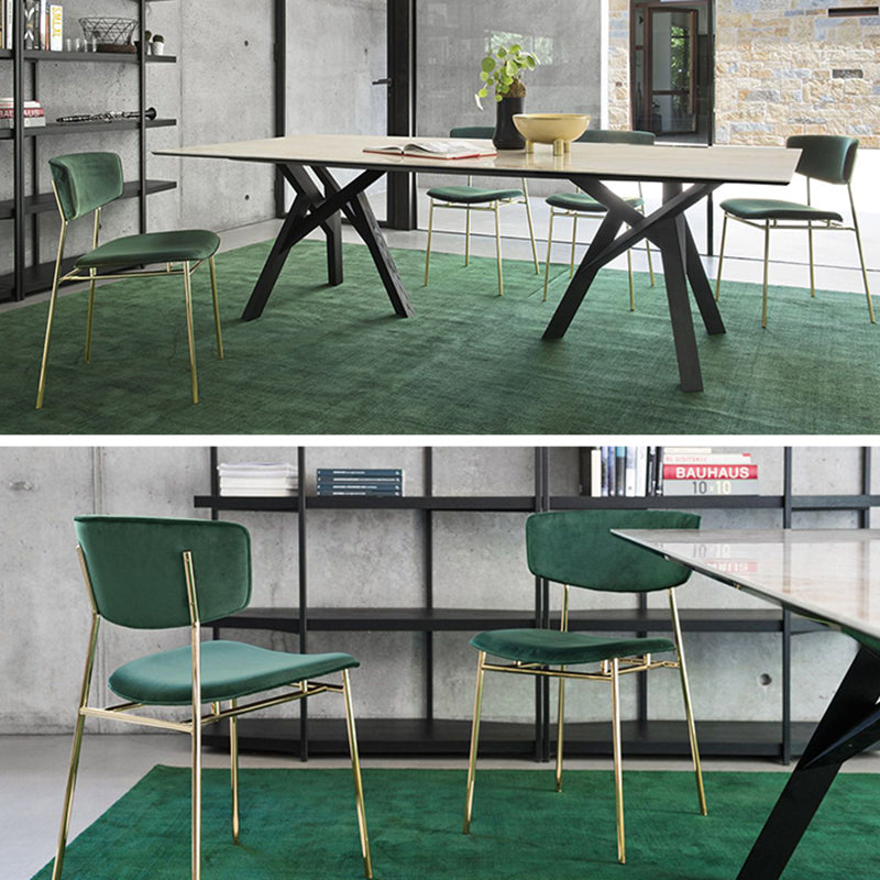 Leather Contemporary Restaurant Side Chair Open Dark Color Dining Chair Clearhalo ' kitchen&dining_furn' 'Dining Chairs' 'Dining Tables & Seating' 'dining_chair' 'furn' 'furn_dining_chair' 'Furniture' 'furniture_dining_chair' 'Kitchen & Dining Furniture' 'kitchen' 3540467