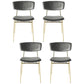 Leather Contemporary Restaurant Side Chair Open Dark Color Dining Chair Grey Cotton 4 Piece Set Clearhalo ' kitchen&dining_furn' 'Dining Chairs' 'Dining Tables & Seating' 'dining_chair' 'furn' 'furn_dining_chair' 'Furniture' 'furniture_dining_chair' 'Kitchen & Dining Furniture' 'kitchen' 3540468