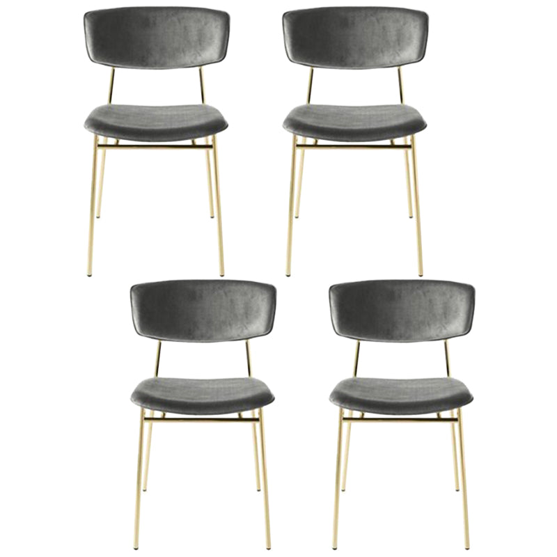 Leather Contemporary Restaurant Side Chair Open Dark Color Dining Chair Grey Cotton 4 Piece Set Clearhalo ' kitchen&dining_furn' 'Dining Chairs' 'Dining Tables & Seating' 'dining_chair' 'furn' 'furn_dining_chair' 'Furniture' 'furniture_dining_chair' 'Kitchen & Dining Furniture' 'kitchen' 3540468