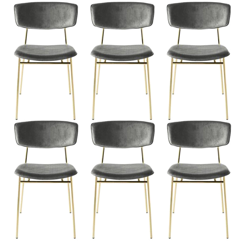 Leather Contemporary Restaurant Side Chair Open Dark Color Dining Chair Grey Cotton 6 Piece Set Clearhalo ' kitchen&dining_furn' 'Dining Chairs' 'Dining Tables & Seating' 'dining_chair' 'furn' 'furn_dining_chair' 'Furniture' 'furniture_dining_chair' 'Kitchen & Dining Furniture' 'kitchen' 3540469
