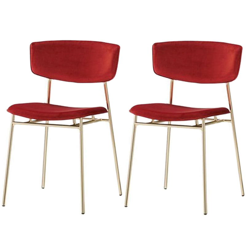 Leather Contemporary Restaurant Side Chair Open Dark Color Dining Chair Red Cotton 2 Piece Set Clearhalo ' kitchen&dining_furn' 'Dining Chairs' 'Dining Tables & Seating' 'dining_chair' 'furn' 'furn_dining_chair' 'Furniture' 'furniture_dining_chair' 'Kitchen & Dining Furniture' 'kitchen' 3540470