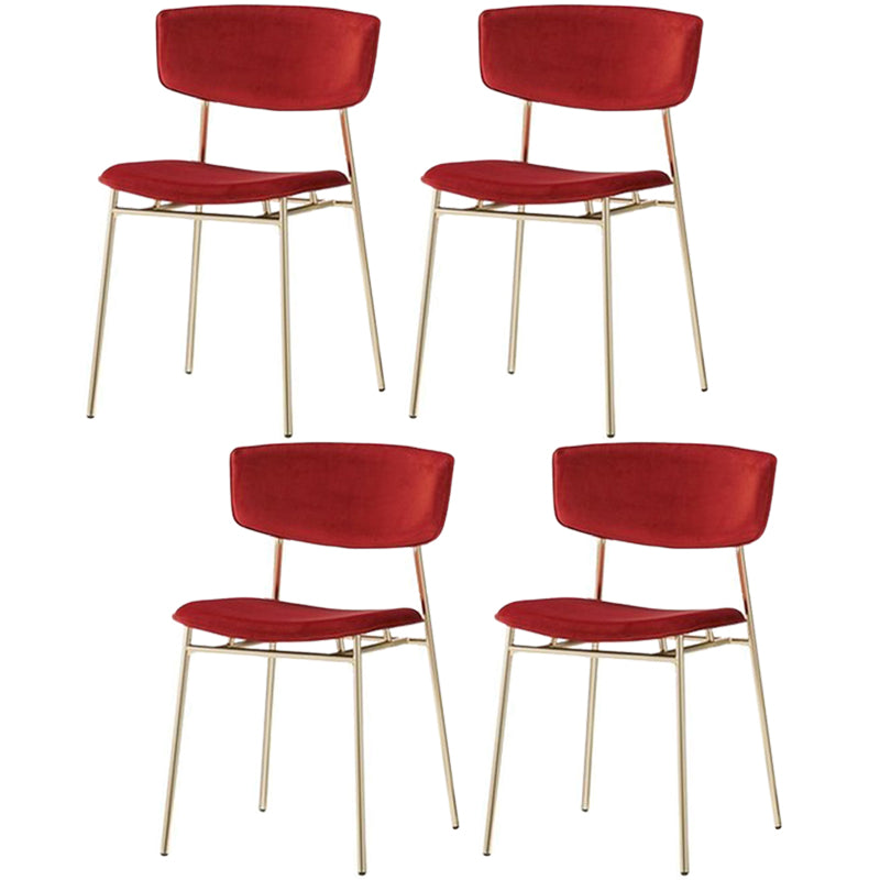 Leather Contemporary Restaurant Side Chair Open Dark Color Dining Chair Red Cotton 4 Piece Set Clearhalo ' kitchen&dining_furn' 'Dining Chairs' 'Dining Tables & Seating' 'dining_chair' 'furn' 'furn_dining_chair' 'Furniture' 'furniture_dining_chair' 'Kitchen & Dining Furniture' 'kitchen' 3540471