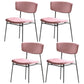 Leather Contemporary Restaurant Side Chair Open Dark Color Dining Chair Pink Cotton 4 Piece Set Clearhalo ' kitchen&dining_furn' 'Dining Chairs' 'Dining Tables & Seating' 'dining_chair' 'furn' 'furn_dining_chair' 'Furniture' 'furniture_dining_chair' 'Kitchen & Dining Furniture' 'kitchen' 3540474