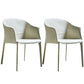 Minimalist Kitchen Dining Arm Chair Solid Back PU Leather Dining Arm Chair White 2 Piece Set Clearhalo ' kitchen&dining_furn' 'Dining Chairs' 'Dining Tables & Seating' 'dining_chair' 'furn' 'furn_dining_chair' 'Furniture' 'furniture_dining_chair' 'Kitchen & Dining Furniture' 'kitchen' 3540481