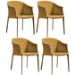Minimalist Kitchen Dining Arm Chair Solid Back PU Leather Dining Arm Chair Tan 4 Piece Set Clearhalo ' kitchen&dining_furn' 'Dining Chairs' 'Dining Tables & Seating' 'dining_chair' 'furn' 'furn_dining_chair' 'Furniture' 'furniture_dining_chair' 'Kitchen & Dining Furniture' 'kitchen' 3540490