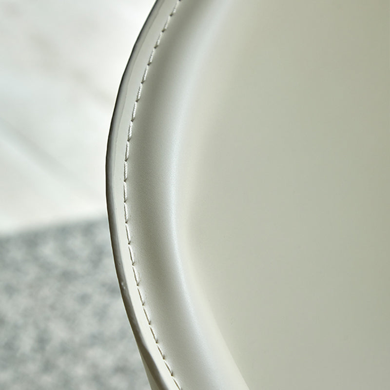 Minimalist Kitchen Dining Arm Chair Solid Back PU Leather Dining Arm Chair Clearhalo ' kitchen&dining_furn' 'Dining Chairs' 'Dining Tables & Seating' 'dining_chair' 'furn' 'furn_dining_chair' 'Furniture' 'furniture_dining_chair' 'Kitchen & Dining Furniture' 'kitchen' 3540494