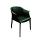 Minimalist Kitchen Dining Arm Chair Solid Back PU Leather Dining Arm Chair Blackish Green 1 Piece Clearhalo ' kitchen&dining_furn' 'Dining Chairs' 'Dining Tables & Seating' 'dining_chair' 'furn' 'furn_dining_chair' 'Furniture' 'furniture_dining_chair' 'Kitchen & Dining Furniture' 'kitchen' 3540503