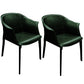 Minimalist Kitchen Dining Arm Chair Solid Back PU Leather Dining Arm Chair Blackish Green 2 Piece Set Clearhalo ' kitchen&dining_furn' 'Dining Chairs' 'Dining Tables & Seating' 'dining_chair' 'furn' 'furn_dining_chair' 'Furniture' 'furniture_dining_chair' 'Kitchen & Dining Furniture' 'kitchen' 3540504