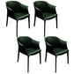 Minimalist Kitchen Dining Arm Chair Solid Back PU Leather Dining Arm Chair Blackish Green 4 Piece Set Clearhalo ' kitchen&dining_furn' 'Dining Chairs' 'Dining Tables & Seating' 'dining_chair' 'furn' 'furn_dining_chair' 'Furniture' 'furniture_dining_chair' 'Kitchen & Dining Furniture' 'kitchen' 3540505