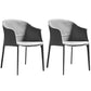 Minimalist Kitchen Dining Arm Chair Solid Back PU Leather Dining Arm Chair Dark Gray 2 Piece Set Clearhalo ' kitchen&dining_furn' 'Dining Chairs' 'Dining Tables & Seating' 'dining_chair' 'furn' 'furn_dining_chair' 'Furniture' 'furniture_dining_chair' 'Kitchen & Dining Furniture' 'kitchen' 3540507
