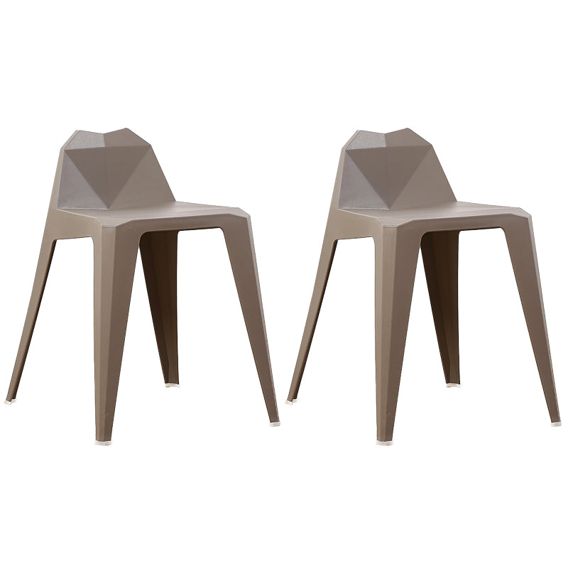 Contemporary Solid Back Dining Side Chair Kitchen Plastic Dining Side Chair Grey 2 Piece Set Clearhalo ' kitchen&dining_furn' 'Dining Chairs' 'Dining Tables & Seating' 'dining_chair' 'furn' 'furn_dining_chair' 'Furniture' 'furniture_dining_chair' 'Kitchen & Dining Furniture' 'kitchen' 3540515