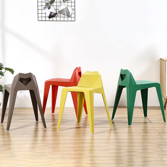 Contemporary Solid Back Dining Side Chair Kitchen Plastic Dining Side Chair Clearhalo ' kitchen&dining_furn' 'Dining Chairs' 'Dining Tables & Seating' 'dining_chair' 'furn' 'furn_dining_chair' 'Furniture' 'furniture_dining_chair' 'Kitchen & Dining Furniture' 'kitchen' 3540516