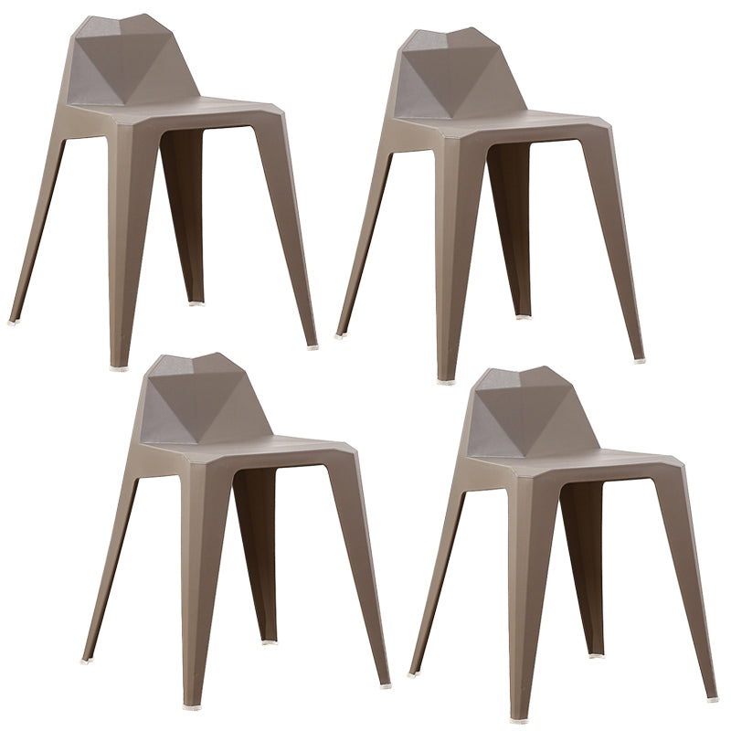 Contemporary Solid Back Dining Side Chair Kitchen Plastic Dining Side Chair Grey 4 Piece Set Clearhalo ' kitchen&dining_furn' 'Dining Chairs' 'Dining Tables & Seating' 'dining_chair' 'furn' 'furn_dining_chair' 'Furniture' 'furniture_dining_chair' 'Kitchen & Dining Furniture' 'kitchen' 3540518
