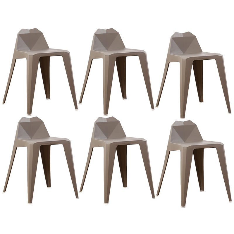 Contemporary Solid Back Dining Side Chair Kitchen Plastic Dining Side Chair Grey 6 Piece Set Clearhalo ' kitchen&dining_furn' 'Dining Chairs' 'Dining Tables & Seating' 'dining_chair' 'furn' 'furn_dining_chair' 'Furniture' 'furniture_dining_chair' 'Kitchen & Dining Furniture' 'kitchen' 3540520
