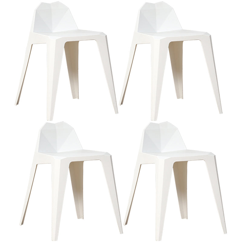 Contemporary Solid Back Dining Side Chair Kitchen Plastic Dining Side Chair White 4 Piece Set Clearhalo ' kitchen&dining_furn' 'Dining Chairs' 'Dining Tables & Seating' 'dining_chair' 'furn' 'furn_dining_chair' 'Furniture' 'furniture_dining_chair' 'Kitchen & Dining Furniture' 'kitchen' 3540529