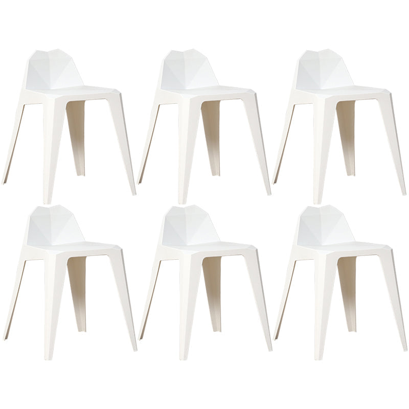 Contemporary Solid Back Dining Side Chair Kitchen Plastic Dining Side Chair White 6 Piece Set Clearhalo ' kitchen&dining_furn' 'Dining Chairs' 'Dining Tables & Seating' 'dining_chair' 'furn' 'furn_dining_chair' 'Furniture' 'furniture_dining_chair' 'Kitchen & Dining Furniture' 'kitchen' 3540532