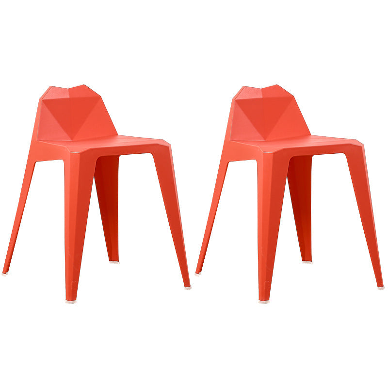 Contemporary Solid Back Dining Side Chair Kitchen Plastic Dining Side Chair Red 2 Piece Set Clearhalo ' kitchen&dining_furn' 'Dining Chairs' 'Dining Tables & Seating' 'dining_chair' 'furn' 'furn_dining_chair' 'Furniture' 'furniture_dining_chair' 'Kitchen & Dining Furniture' 'kitchen' 3540533