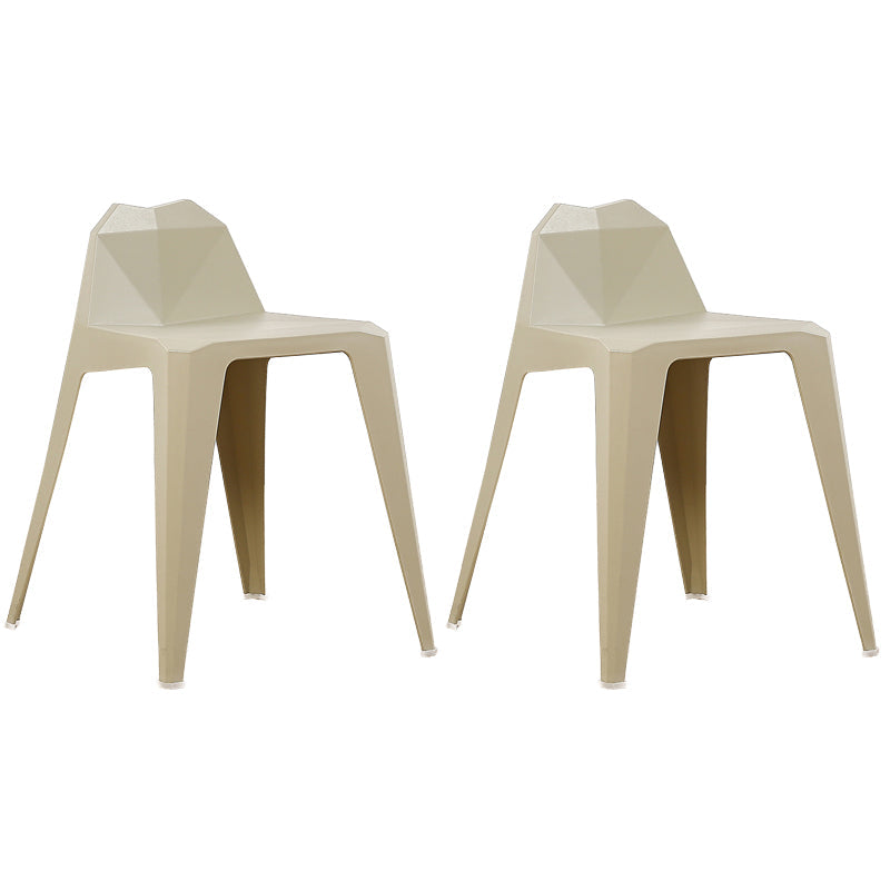 Contemporary Solid Back Dining Side Chair Kitchen Plastic Dining Side Chair Khaki 2 Piece Set Clearhalo ' kitchen&dining_furn' 'Dining Chairs' 'Dining Tables & Seating' 'dining_chair' 'furn' 'furn_dining_chair' 'Furniture' 'furniture_dining_chair' 'Kitchen & Dining Furniture' 'kitchen' 3540539