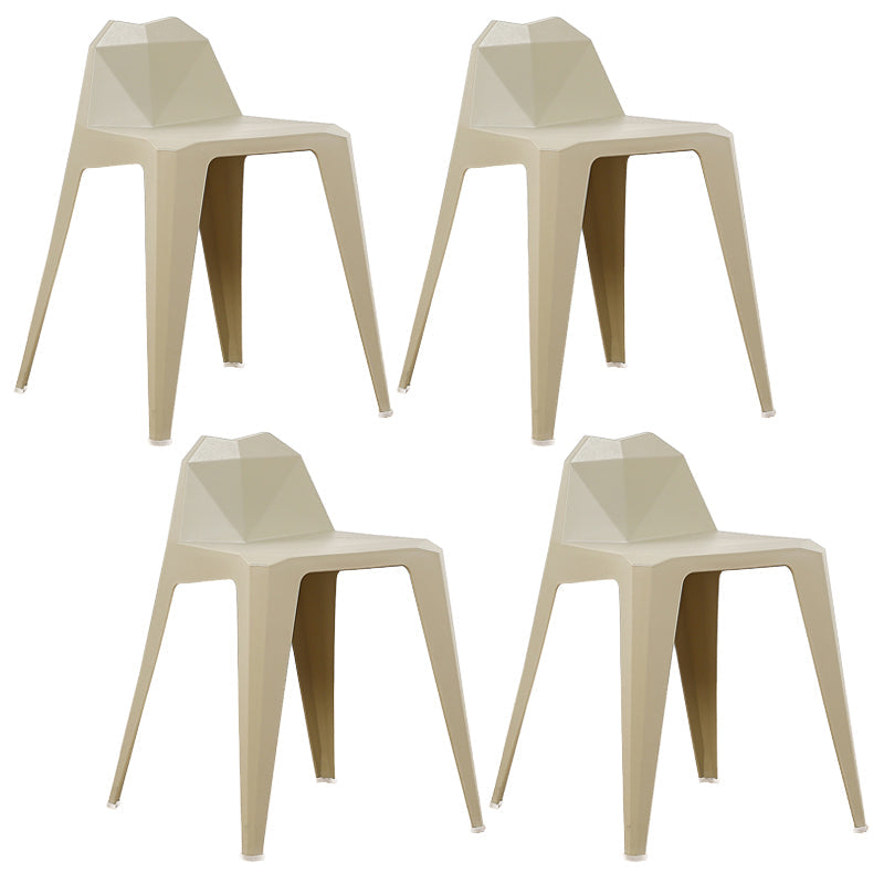 Contemporary Solid Back Dining Side Chair Kitchen Plastic Dining Side Chair Khaki 4 Piece Set Clearhalo ' kitchen&dining_furn' 'Dining Chairs' 'Dining Tables & Seating' 'dining_chair' 'furn' 'furn_dining_chair' 'Furniture' 'furniture_dining_chair' 'Kitchen & Dining Furniture' 'kitchen' 3540540