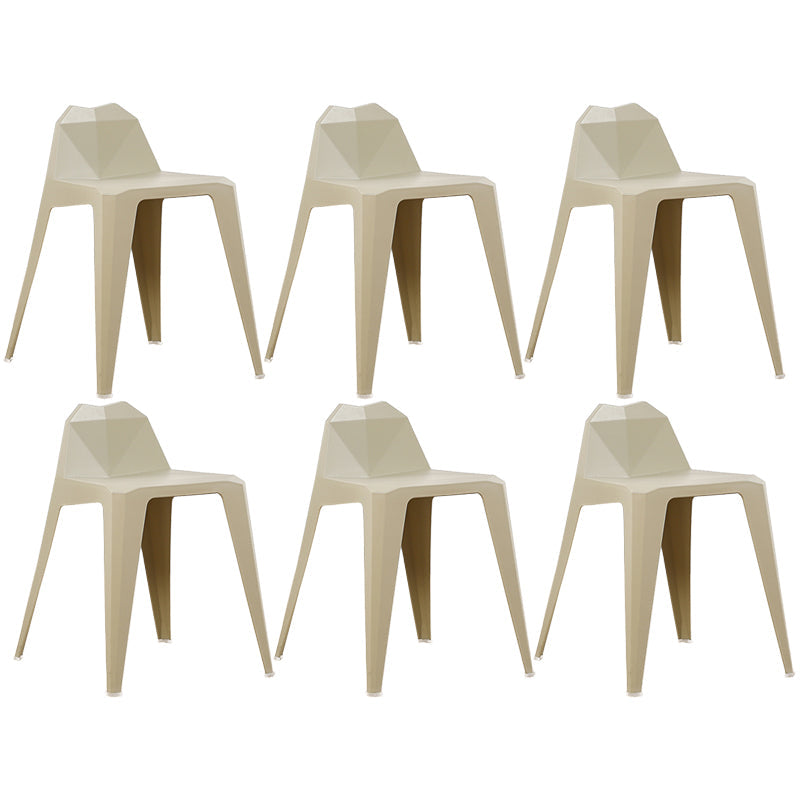 Contemporary Solid Back Dining Side Chair Kitchen Plastic Dining Side Chair Khaki 6 Piece Set Clearhalo ' kitchen&dining_furn' 'Dining Chairs' 'Dining Tables & Seating' 'dining_chair' 'furn' 'furn_dining_chair' 'Furniture' 'furniture_dining_chair' 'Kitchen & Dining Furniture' 'kitchen' 3540541