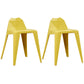 Contemporary Solid Back Dining Side Chair Kitchen Plastic Dining Side Chair Yellow 2 Piece Set Clearhalo ' kitchen&dining_furn' 'Dining Chairs' 'Dining Tables & Seating' 'dining_chair' 'furn' 'furn_dining_chair' 'Furniture' 'furniture_dining_chair' 'Kitchen & Dining Furniture' 'kitchen' 3540542