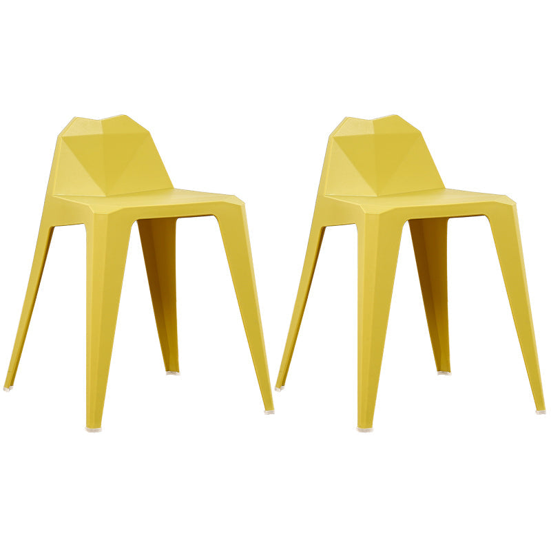 Contemporary Solid Back Dining Side Chair Kitchen Plastic Dining Side Chair Yellow 2 Piece Set Clearhalo ' kitchen&dining_furn' 'Dining Chairs' 'Dining Tables & Seating' 'dining_chair' 'furn' 'furn_dining_chair' 'Furniture' 'furniture_dining_chair' 'Kitchen & Dining Furniture' 'kitchen' 3540542